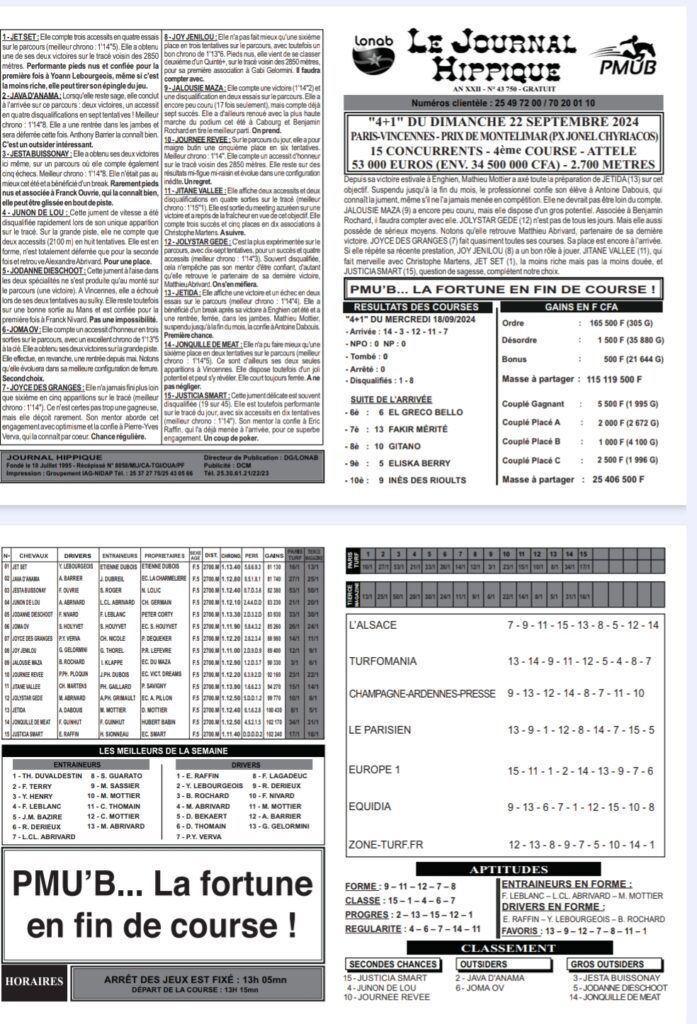 1000264538-697x1024 Résultat du Tiercé du 21 septembre 2024 : Lonab et Gagnants