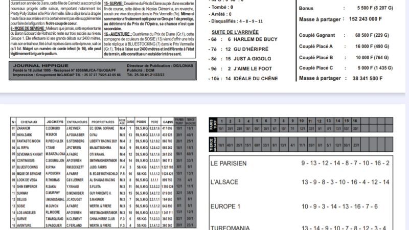 Les Courses Hippiques du 6 Octobre 2024 : Analyse et Pronostics