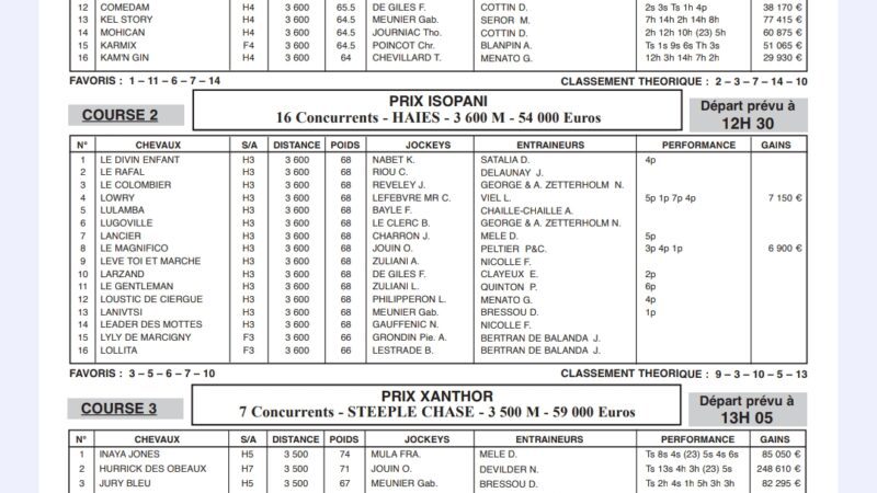 Journal hippique ECD du 8 octobre 2024 R1